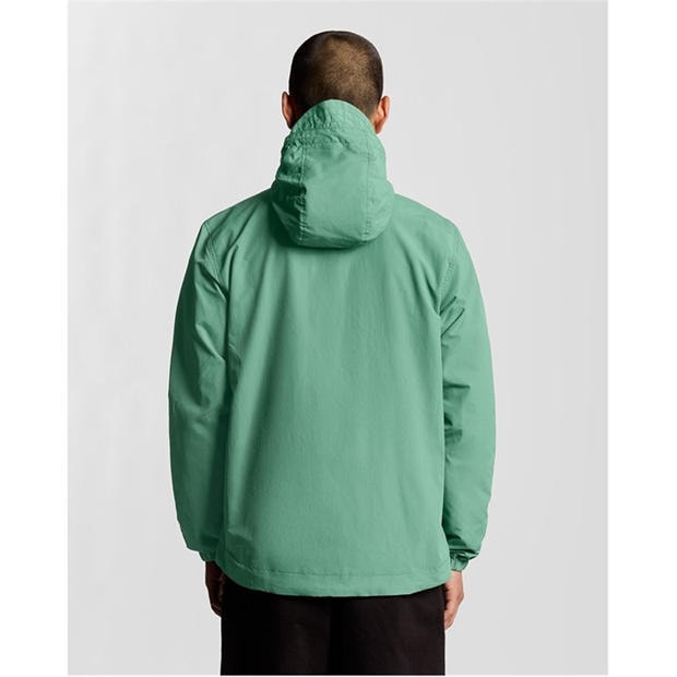 Agavo Žalia - Lyle and Scott - Men's Zip Through Cotton Wind Resistant Long Sleeve Hooded Rain Anorak