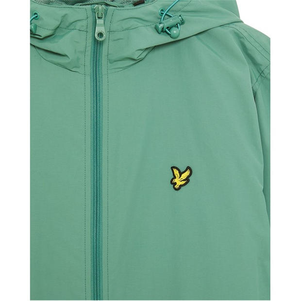 Agavo Žalia - Lyle and Scott - Men's Zip Through Cotton Wind Resistant Long Sleeve Hooded Rain Anorak