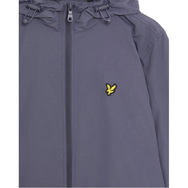 Lyle And Scott Men's Purple Zip Through Cotton Wind Resistant Long Sleeve Hooded Rain Anorak in Size XL, Sports Direct