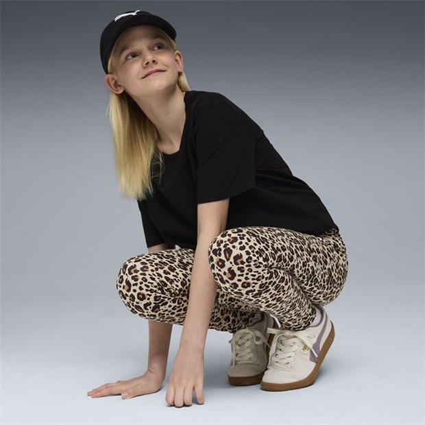 Toasted Almond - Puma - Kids' Animal Print Leggings