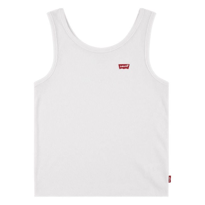 Levis Girls White Kids' Ribbed Tank Vest in Size 5 - 6 Years, Sports Direct