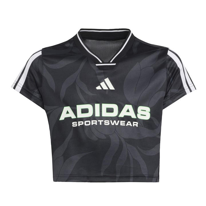 Adidas Girls Black House Of Tiro Colors Of Football Crop T-Shirt  in Size L, Sports Direct