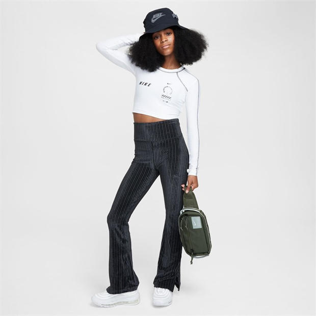 Black/Iron Grey - Nike - Kids' Cosy Rib Flare Leggings