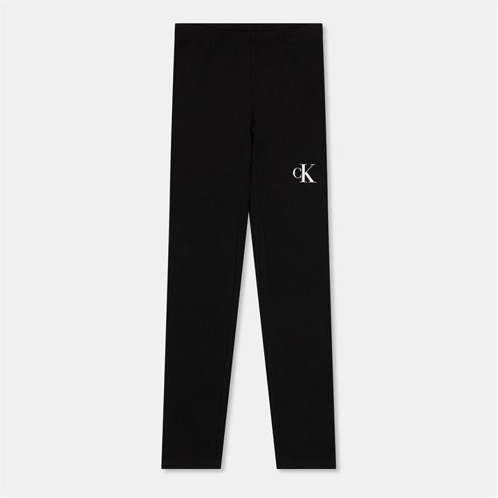 Calvin Klein Jeans Girls Black Kids' Logo Leggings in Size 9 - 10 Years, Sports Direct