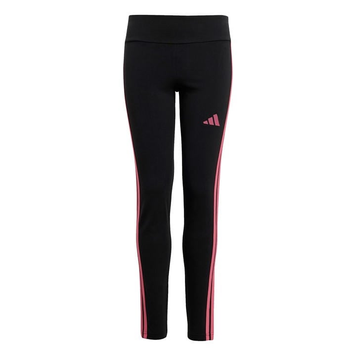 Adidas Girls Black Essentials 3-Stripes Leggings in Size 9 - 10 Years, Sports Direct