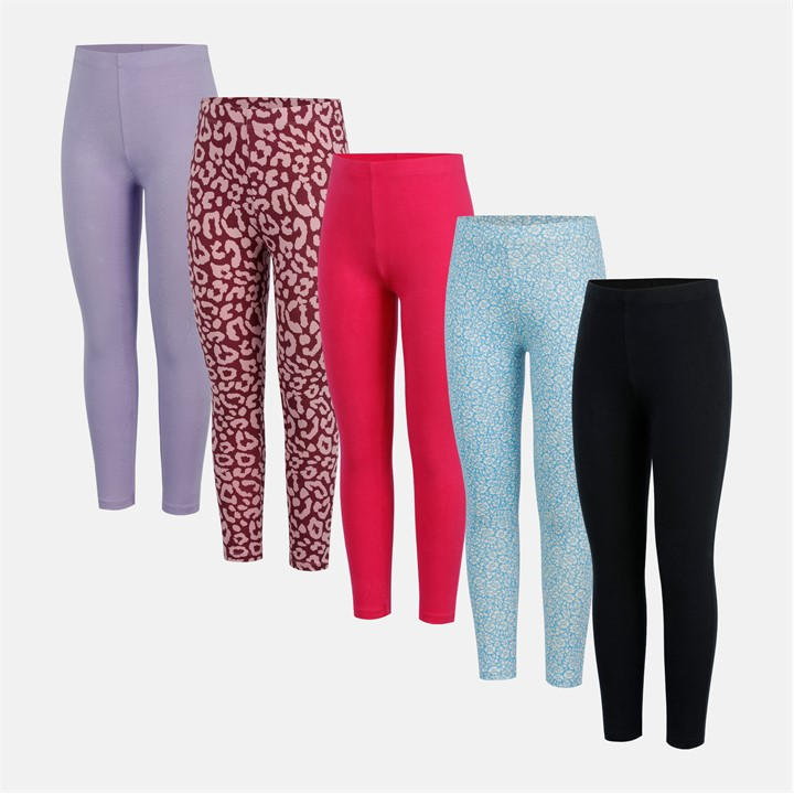 Miso Girls  Kids 5 Pack Leggings in Size L, Sports Direct