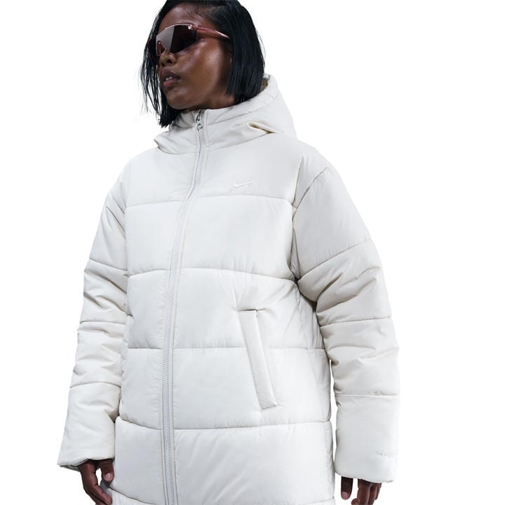 Nike Women's Cream Sportswear Classic Puffer Therma-Fit Loose Parka in Size 18, Sports Direct