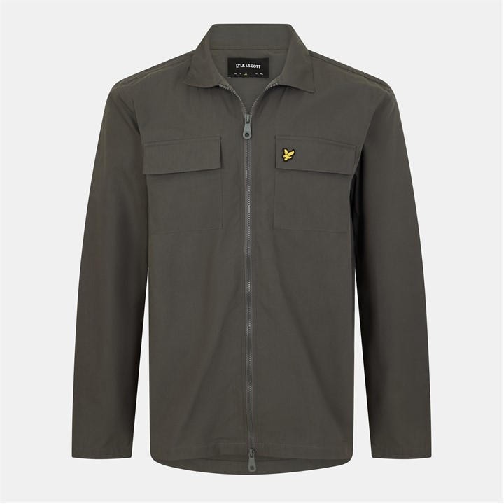 Lyle And Scott Men's Grey Cotton Long Sleeve Zip Overshirt in Size 2XL, Sports Direct