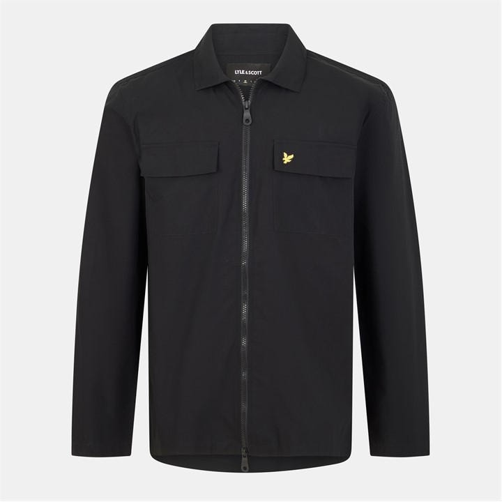 Lyle And Scott Men's Black Cotton Long Sleeve Zip Overshirt in Size XS, Sports Direct