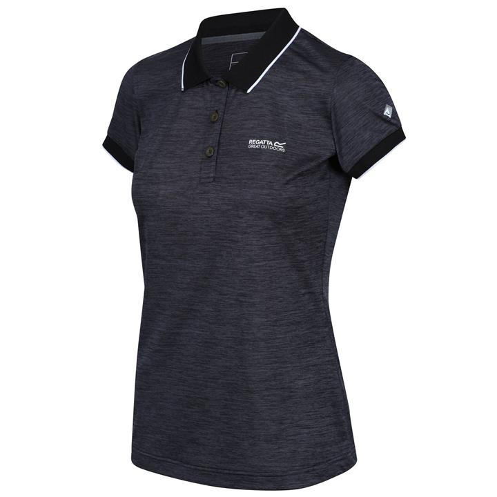 Regatta Women's Black Remex Ii Quick-Drying Polo Shirt in Size 16, Sports Direct