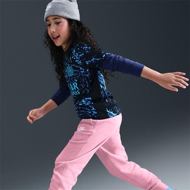 Med Soft Pink - Nike - Girls Fundamentals Fleece Jogging Bottoms