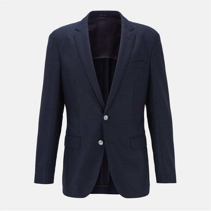 Hugo Men's Blue Tailored Long Sleeve Zip Blazer in Size M, Sports Direct