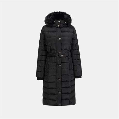 Firetrap - Womens Longline Belted Hooded Long Sleeve Puffer Jacket