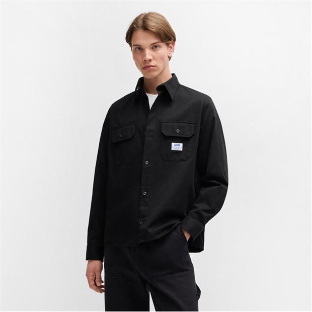 Черно 001 - Hugo - Men's  Mid-Weight Overshirt