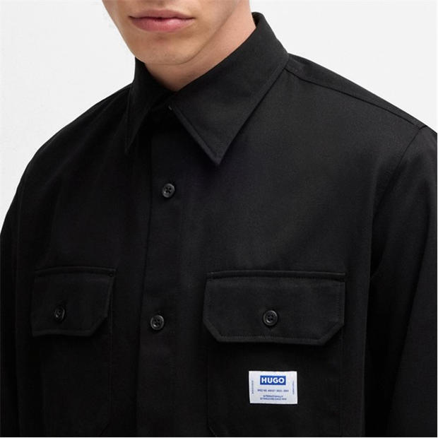 Черно 001 - Hugo - Men's  Mid-Weight Overshirt