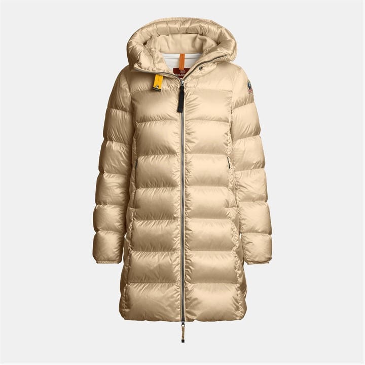 Parajumpers Women's Beige Marion Hooded Duck Down Water Resistant Short Puffer Jacket in Size 8, Sports Direct