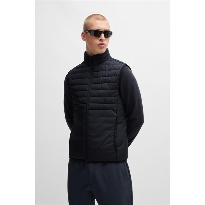 Boss Men' Blue Urbanex Quilted Water Resistant Sleeveless Gilet in Size S, Sports Direct