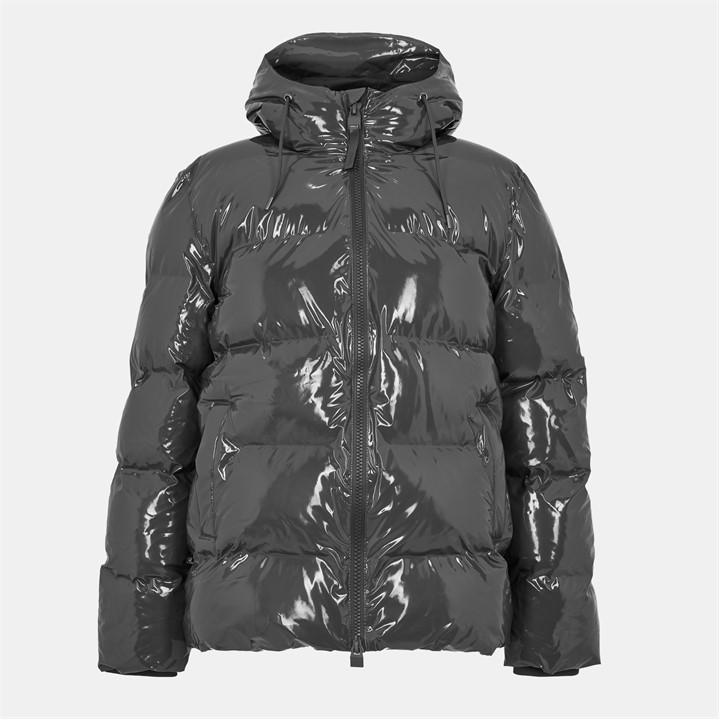 Rains Men's Green Alta Waterproof Hooded Short Puffer Jacket in Size XL, Sports Direct