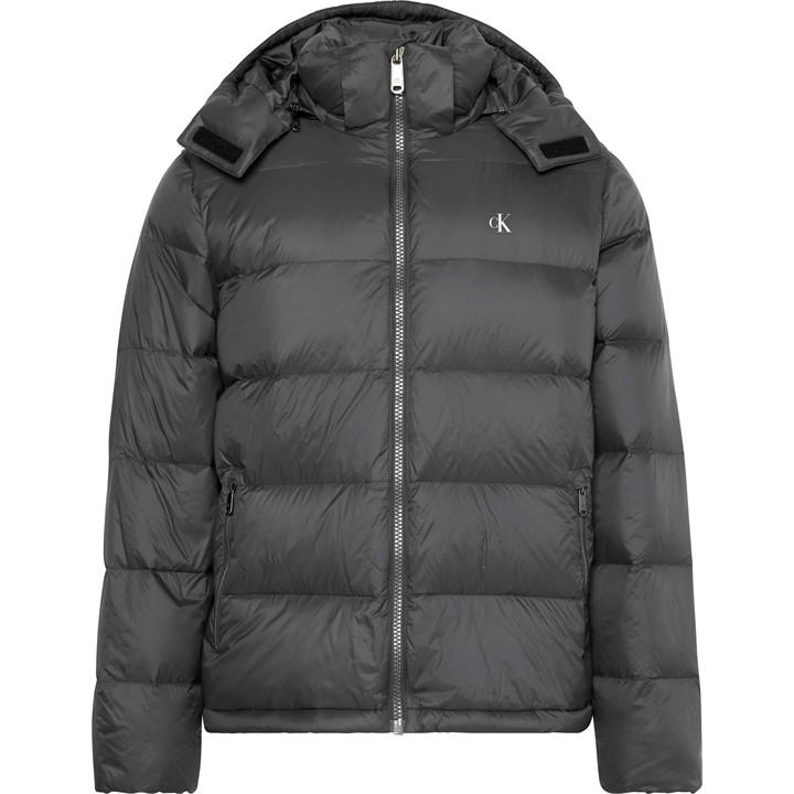 Calvin Klein Jeans Men's Grey Essential Down Recycled Down Short Puffer Jacket in Size XL, Sports Direct