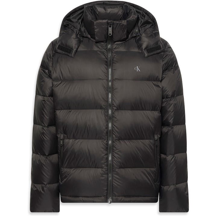 Calvin Klein Jeans Men' Black Essential Down Recycled Down Short Puffer Jacket in Size S, Sports Direct