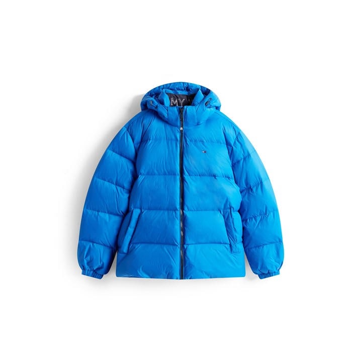 Tommy Jeans Men's Blue Essential Down Short Puffer Jacket in Size M, Sports Direct