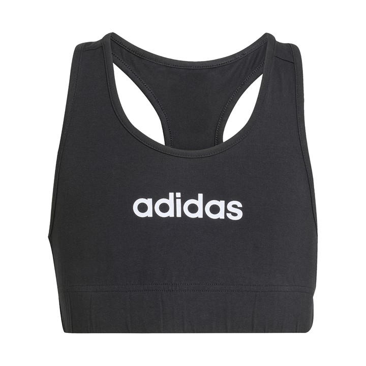 Adidas Girls Black Essentials Linear Bra in Size 11 - 12 Years, Sports Direct