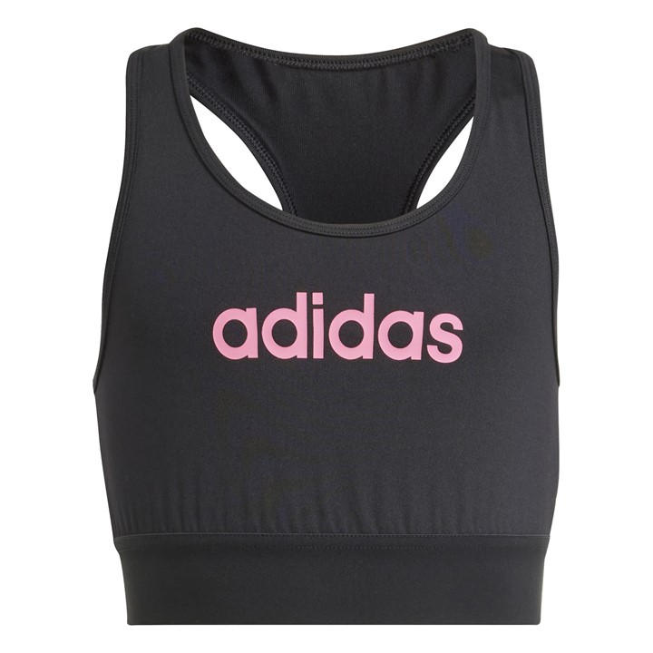 Adidas Girls Black Essentials Linear Bra in Size 5 - 6 Years, Sports Direct