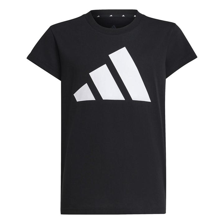 Adidas Girls Black Essentials Linear T-Shirt in Size 7 - 8 Years, Sports Direct