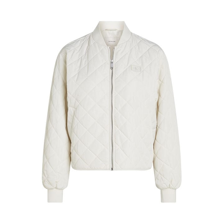 Calvin Klein Jeans Women's Cream Quilted Jacket in Size 14, Sports Direct