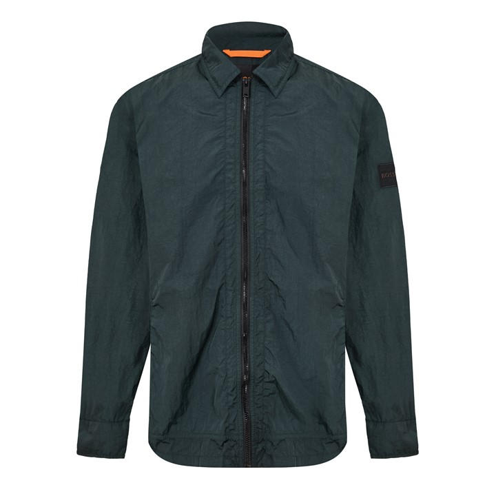 Boss Men' Green Leejay1m Orange Overshirt in Size S, Sports Direct