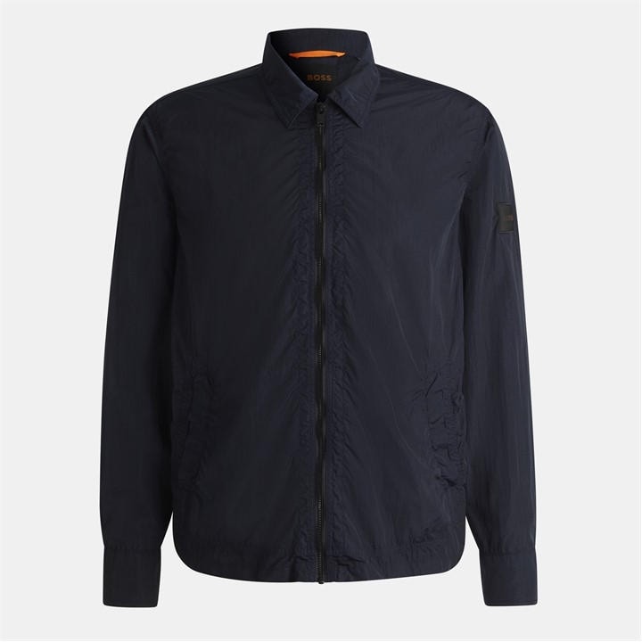 Boss Men' Blue Leejay1m Orange Overshirt in Size S, Sports Direct