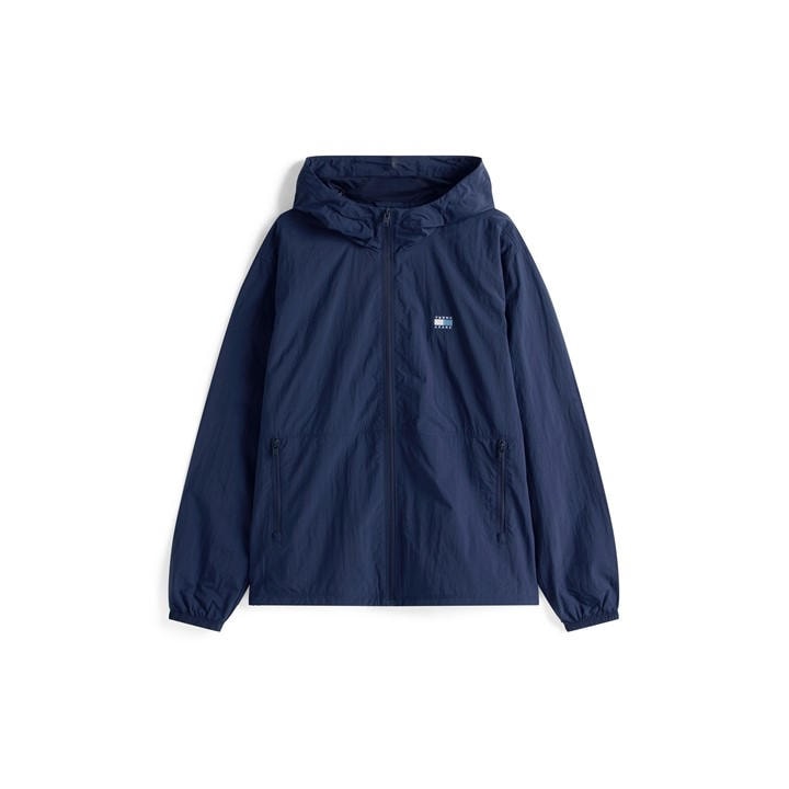 Tommy Jeans Men's Blue Chicago Hooded Long Sleeve Windbreaker in Size M, Sports Direct