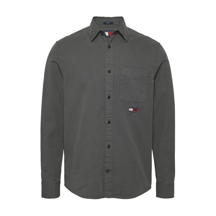 Tommy Jeans Men's Black Washed Twill Overshirt in Size L, Sports Direct