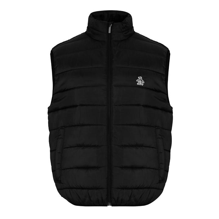 Original Penguin Men' Black Zip Gilet in Size S, Sports Direct