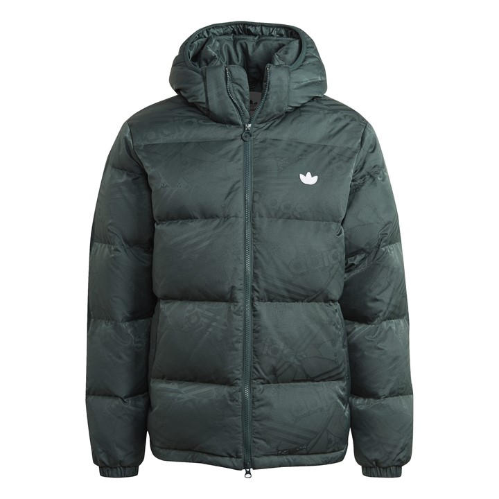 Adidas Originals Men's Grey Adidas Hooded Funnel Neck Long Sleeve Puffer Jacket in Size XS, Sports Direct