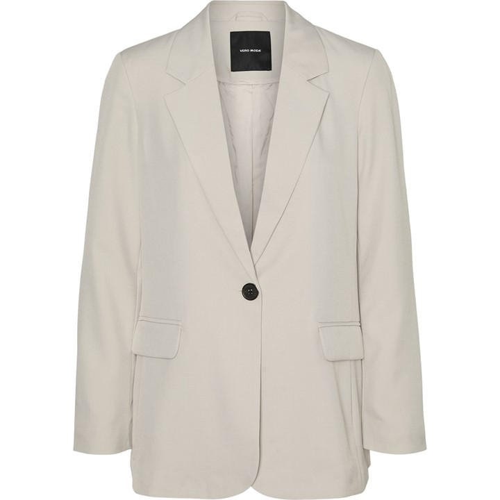Vero Moda Women's Cream Long Sleeve Relaxed Fit Blazer in Size 8, Sports Direct