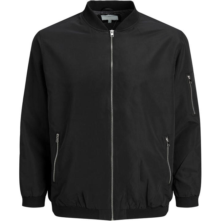 Jack And Jones Men's Black Rush Plus Size Long Sleeve Bomber Jacket in Size 2XL, Sports Direct