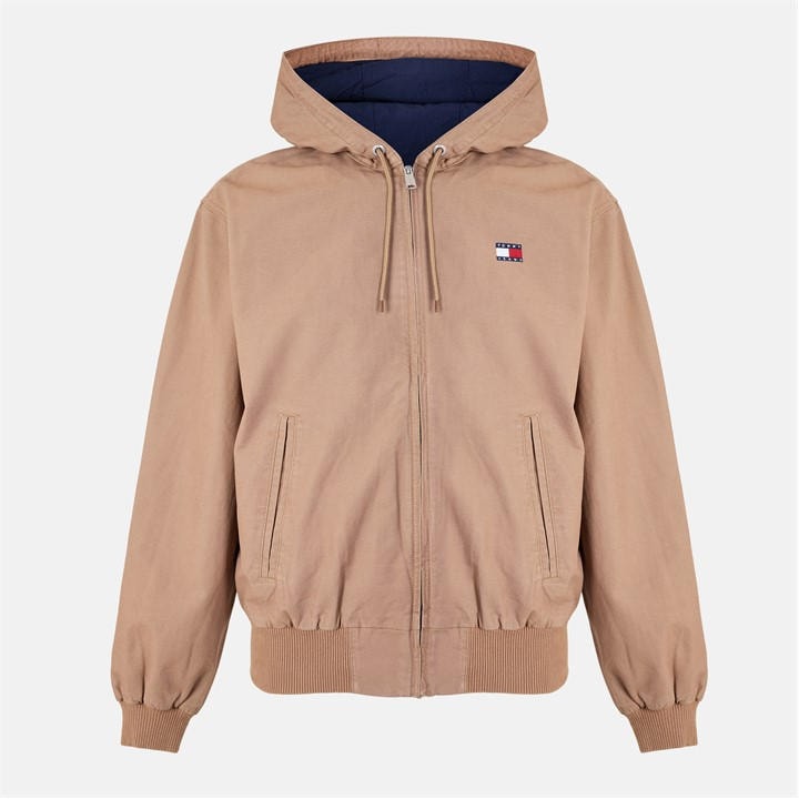 Tommy Jeans Men's Beige Cotton Overshirt in Size XL, Sports Direct