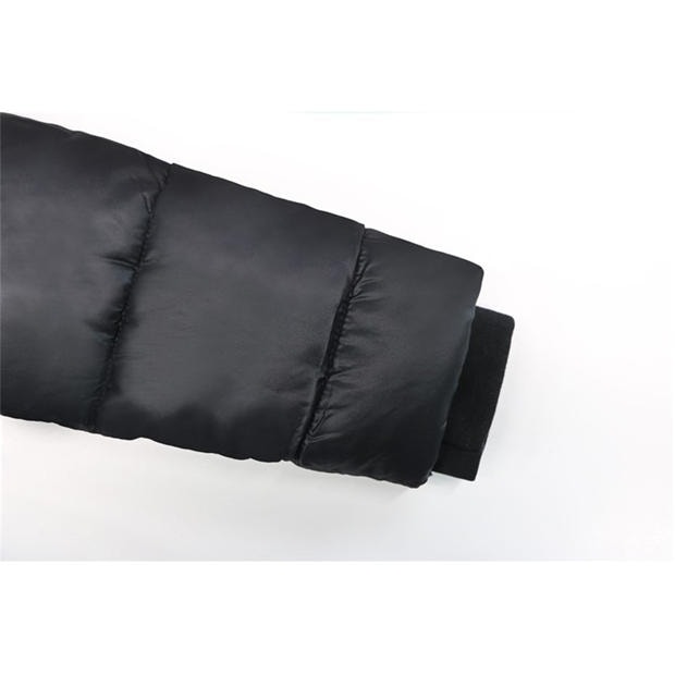 Черно - Firetrap - Kids Fur Trimmed Hood Long Sleeve Short Puffer Jacket