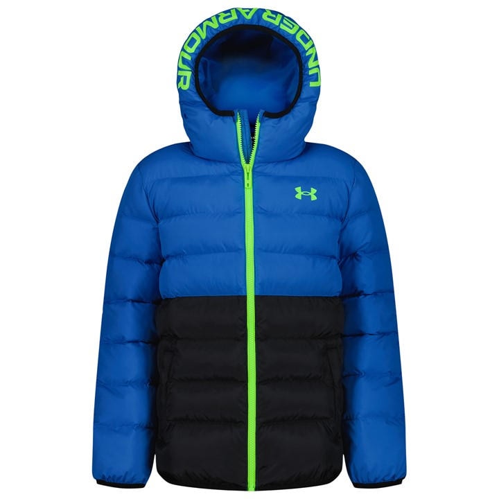 Under Armour  Kids Blue Kids' Pronto Hooded Long Sleeve Puffer Jacket in Size 13 - 14 Years, Sports Direct