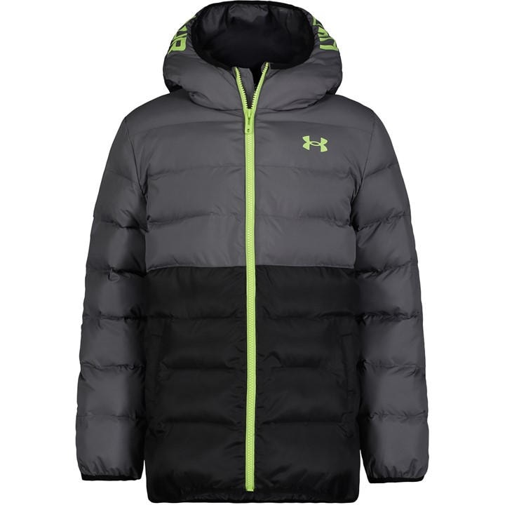 Under Armour  Kids Black Kids' Pronto Hooded Long Sleeve Puffer Jacket in Size 9 - 10 Years, Sports Direct