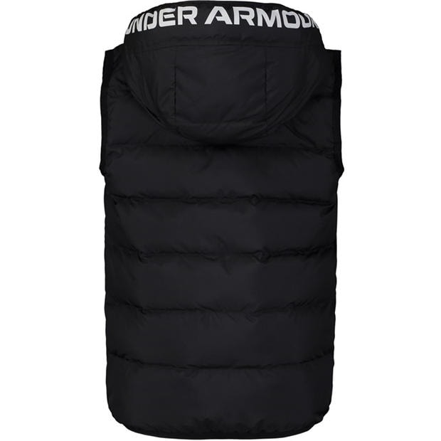Black/Rock - Under Armour - Kids' Pronto Hooded Water Resistant Padded Gilet