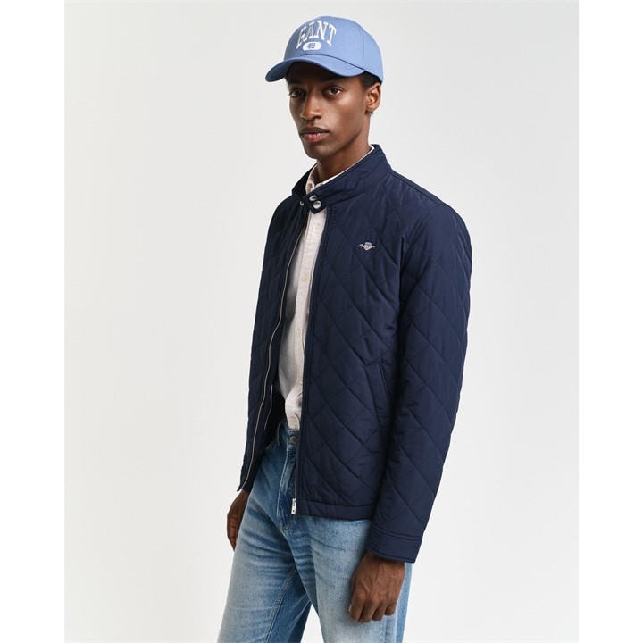 Gant Men's Blue Water-Repellent Quilted Jacket in Size L, Sports Direct