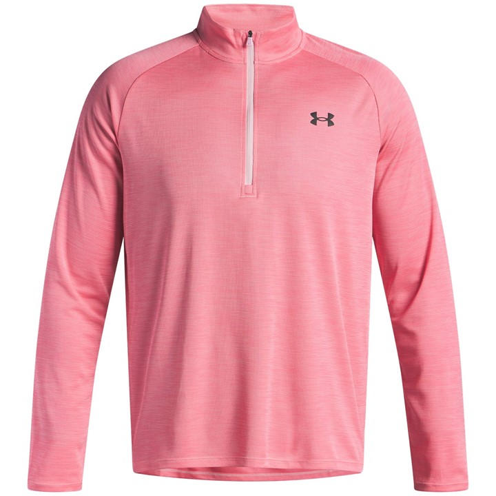 Under Armour Men' Pink Tech™ ½ Zip Long Sleeve in Size S, Sports Direct