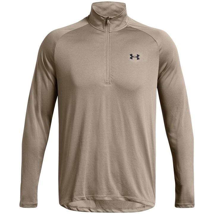 Under Armour Men' Brown Tech™ ½ Zip Long Sleeve in Size S, Sports Direct
