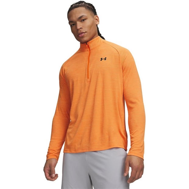 Orange - Under Armour - Tech™ ½ Zip Long Sleeve Mens