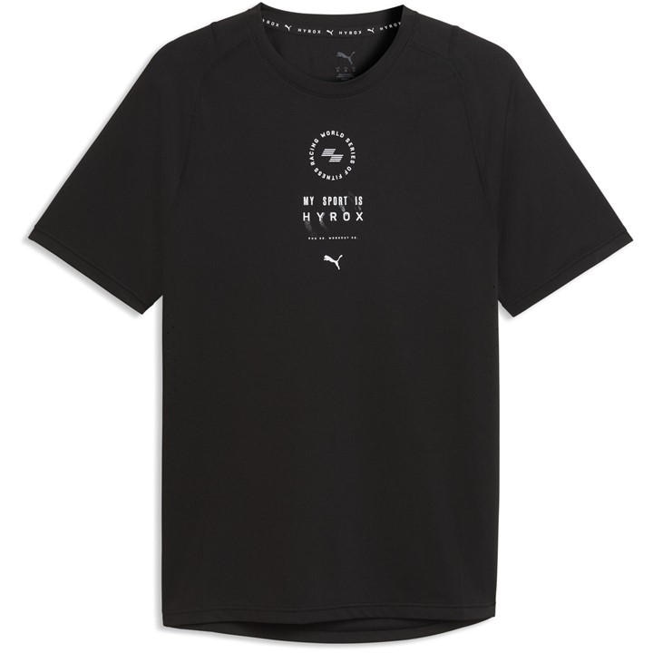 Puma Men' Black Hyrox Dryelite Training T-Shirt in Size S, Sports Direct