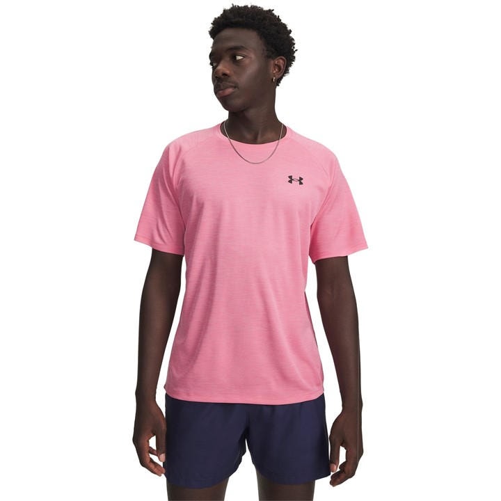 Under Armour Men's Pink Tech™ Textured Short Sleeve Prime / Black M - Image 2