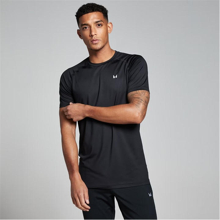 Myprotein Men's Black Short-Sleeve Performance Gym Top in Size XL, Sports Direct