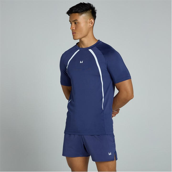 Myprotein Men's Blue Tempo Short-Sleeve Performance Gym Top in Size XL, Sports Direct